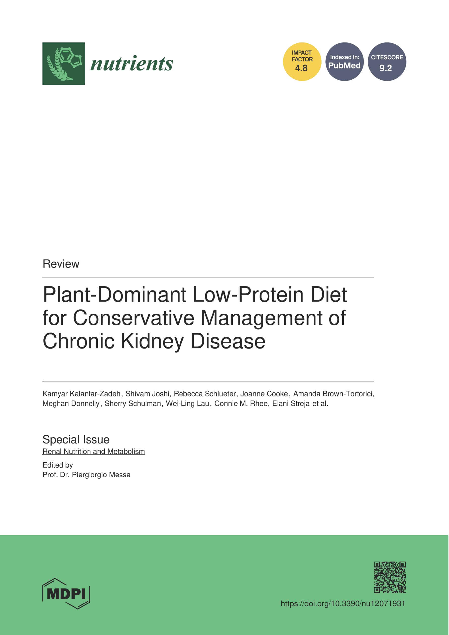12 Plant Dominant Low Protein For Conservative Management Of 1