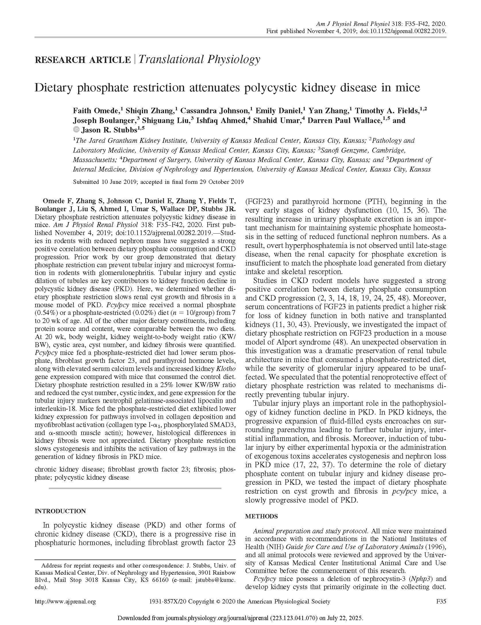 9 Dietary Phosphate Restrictioycystic Kidney Disease In Mice 1